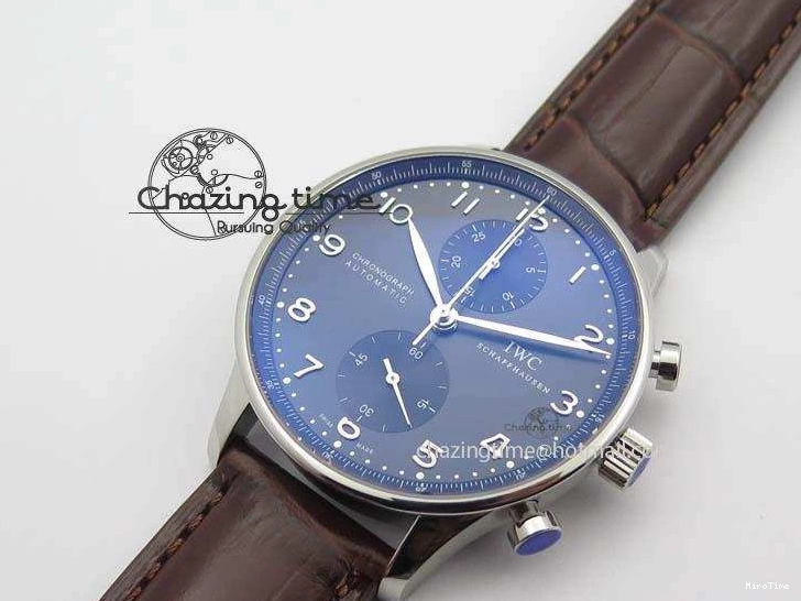MIROTIME 0719 Supportive Portuguese Chrono IW371431 ZF 1:1 Best Edition Gray Dial On Brown Leather Strap A79350 (Slim Movement) 7261